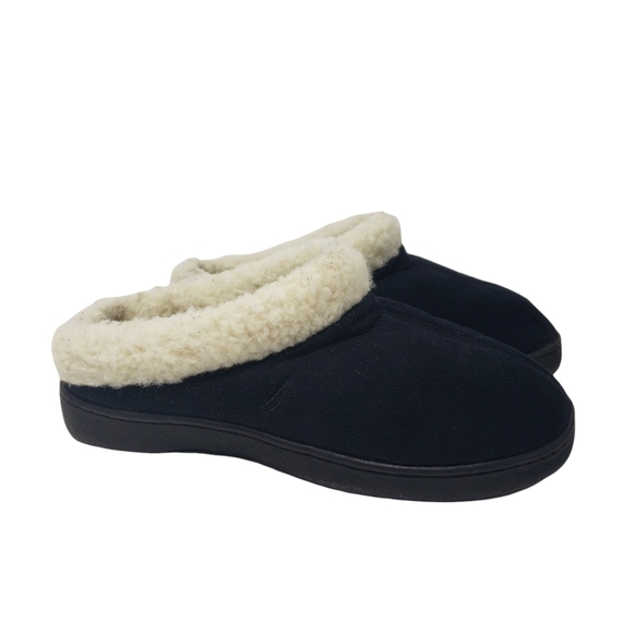 Nautica Black Slippers Lined Shoes Mens Size 6 Women 7.5 Rubber Soles Warm Comfy - Picture 4 of 10